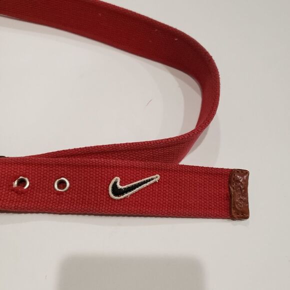 Nike Golf Red Cotton Belt With Leather - Picture 6 of 11